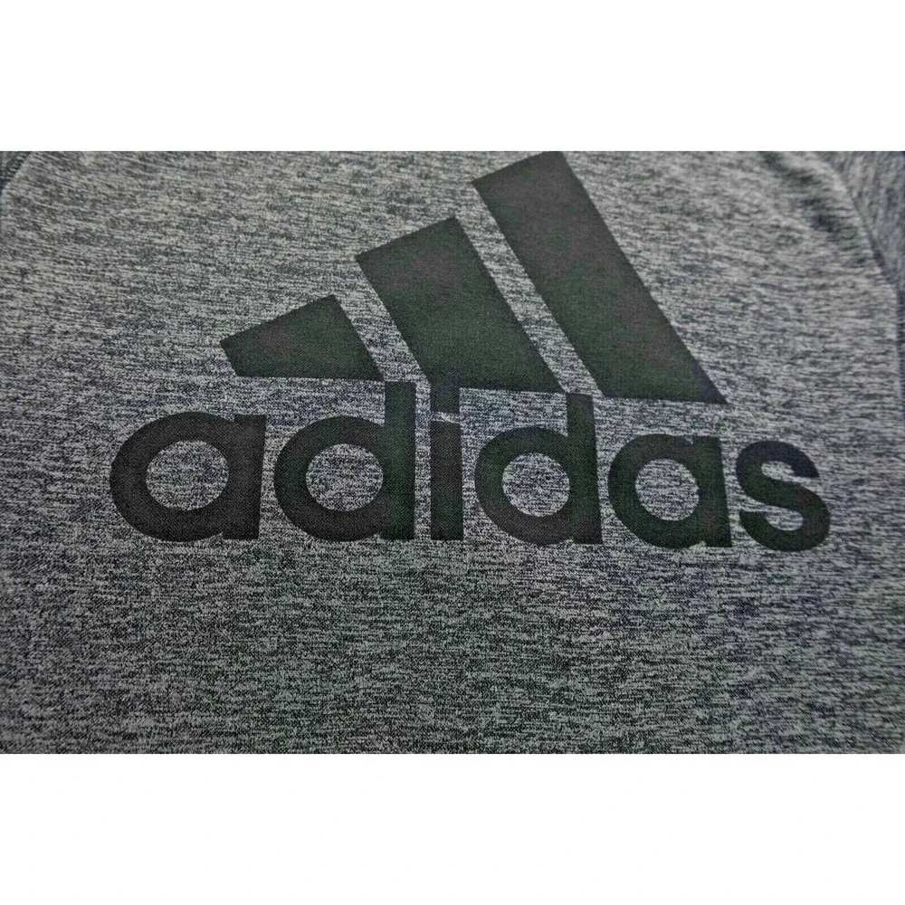 ADIDAS Gray Black Marled Print Climawarm Long Sleeve‎ Sweater Top M Pullover